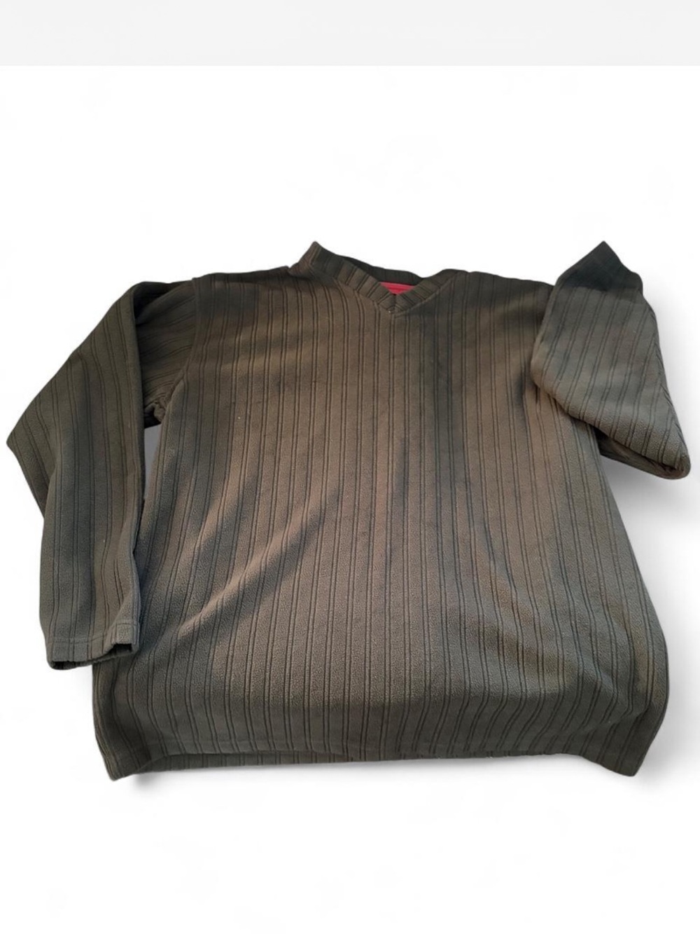Faded Glory Men's Ribbed V-Neck Sweater - Olive